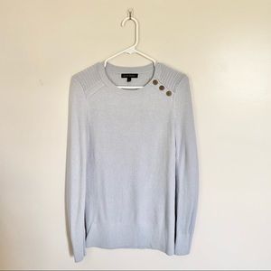 Banana Republic | Baby Blue Ribbed Knit Sweater with Shoulder Buttons | Sz S